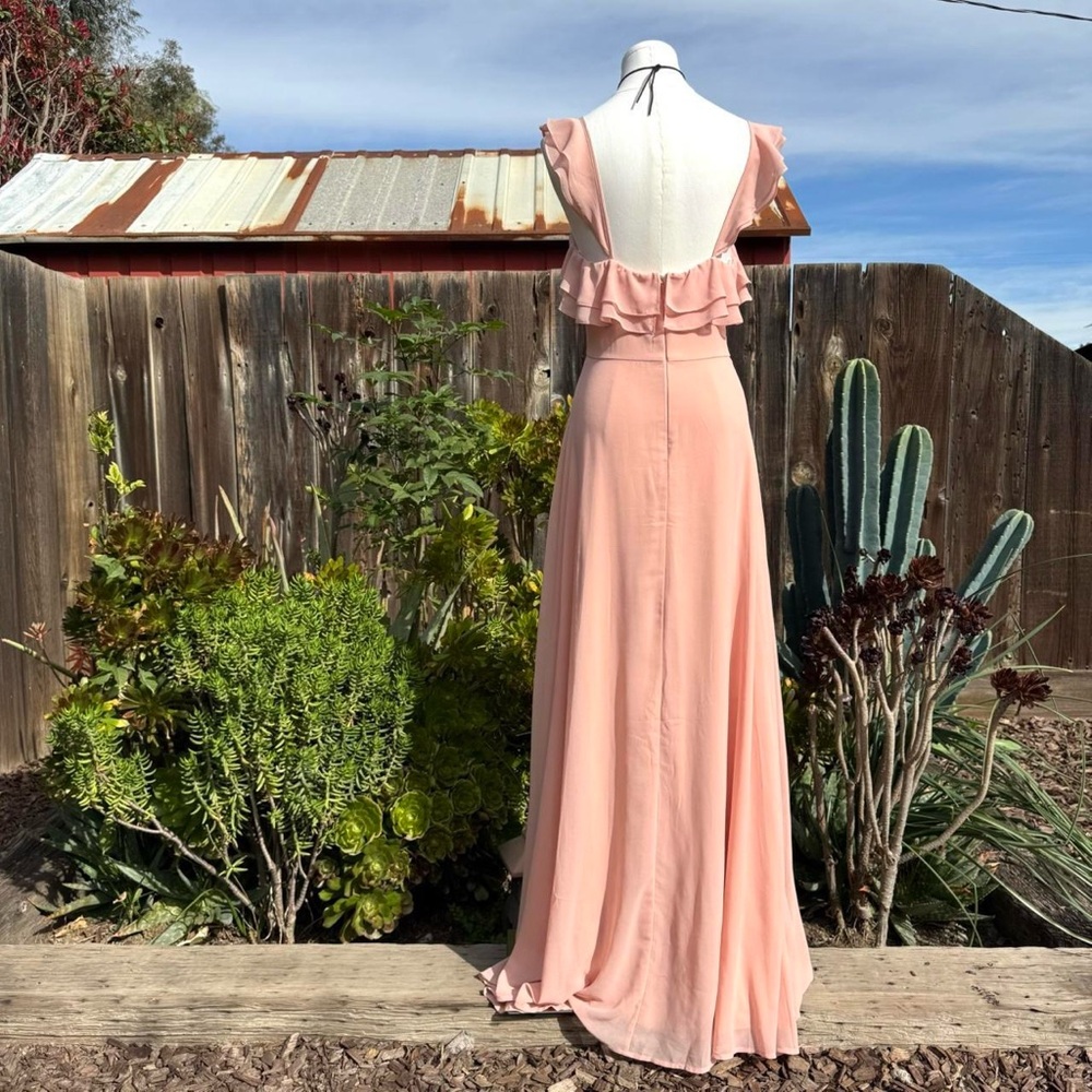 Lulus Pink Ruffle Maxi Dress - Picture 5 of 6